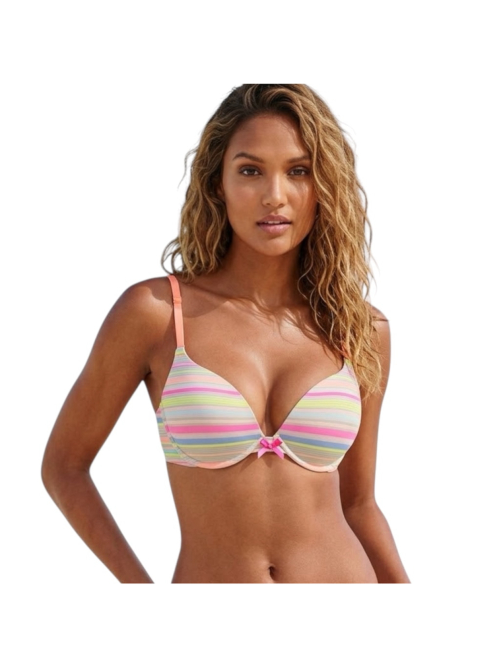 Victoria’s Secret 36D Multicolor Striped Push-Up Bra